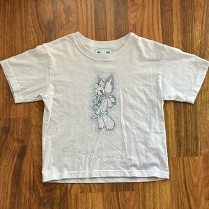 UNIF Baby Tee Glitter Fairy Graphic White